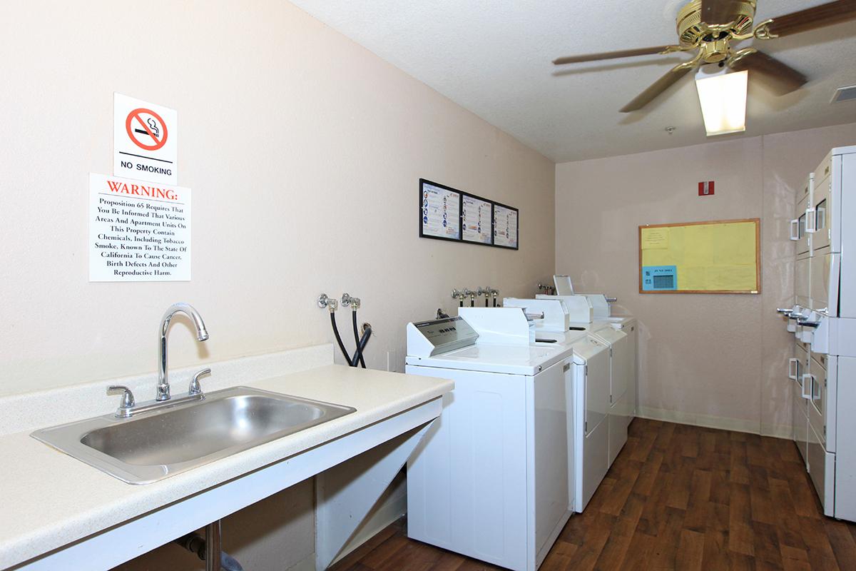 Washers and dryers in community laundry room