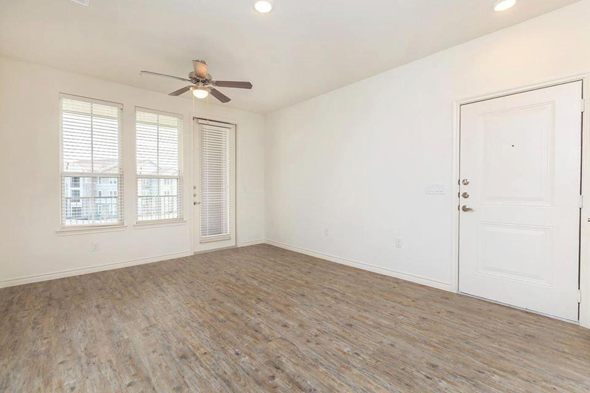 a room with a large window