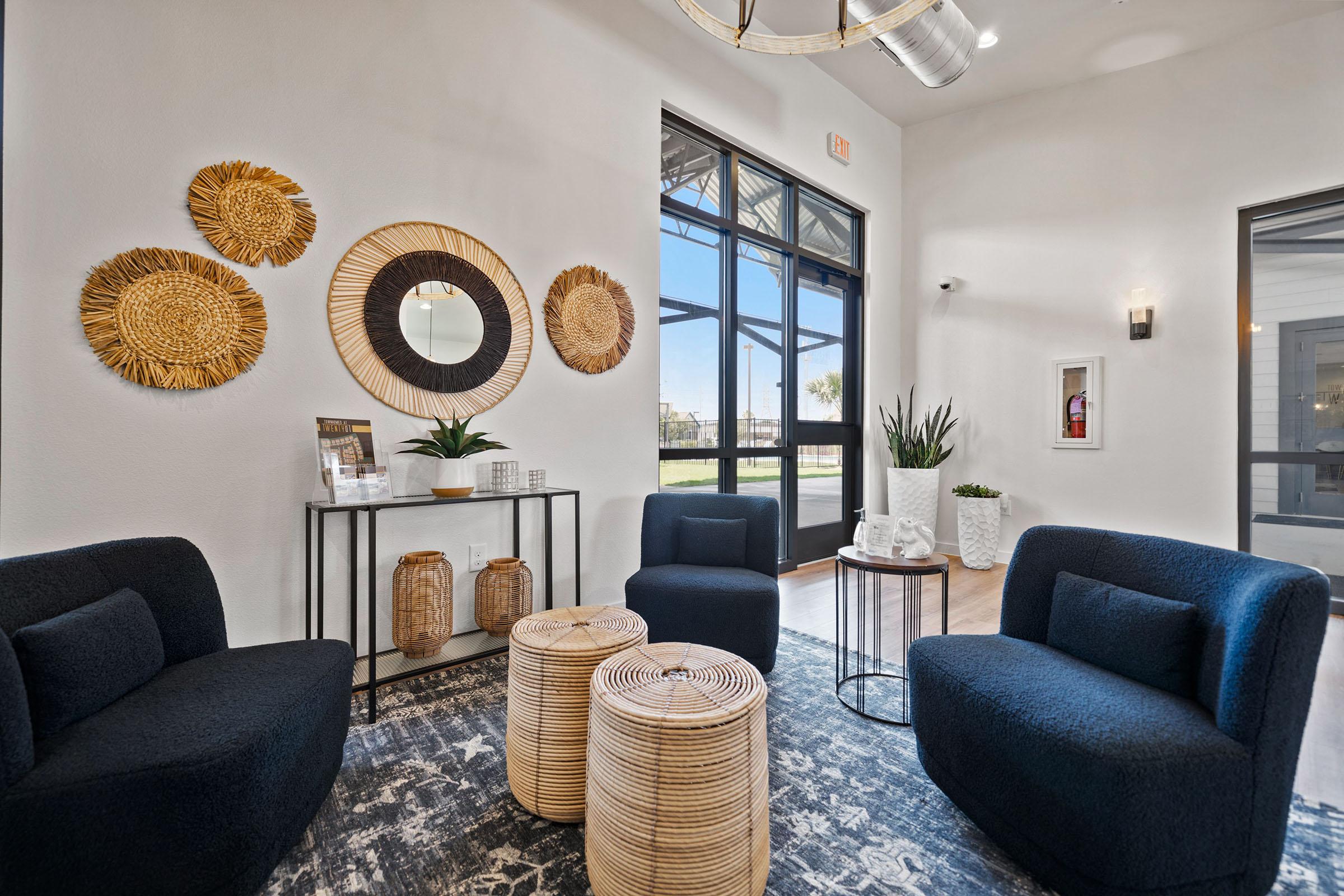 a living room filled with furniture and a fire place