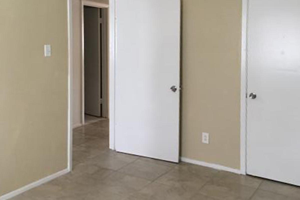 Bedroom doors with tile floors
