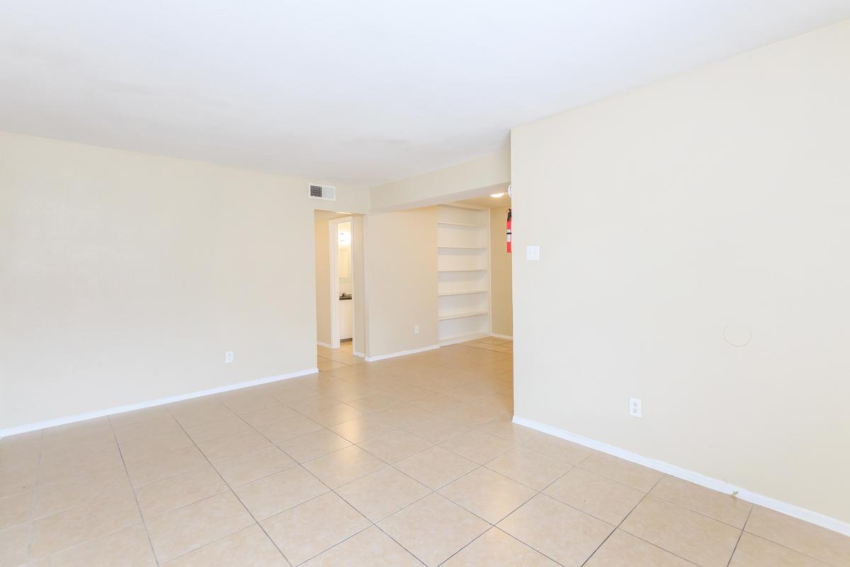 Living room with tile floors