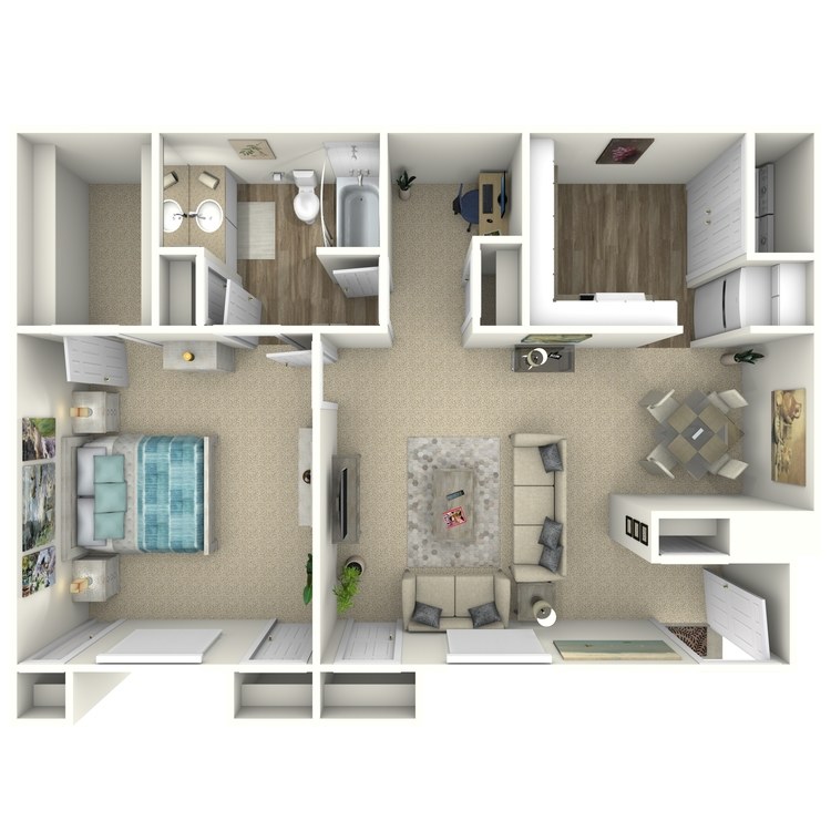 Floor plan image of 1 Bed 1 Bath
