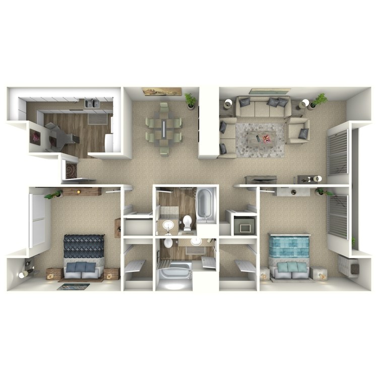 Floor plan image of 2 Bed 2 Bath B