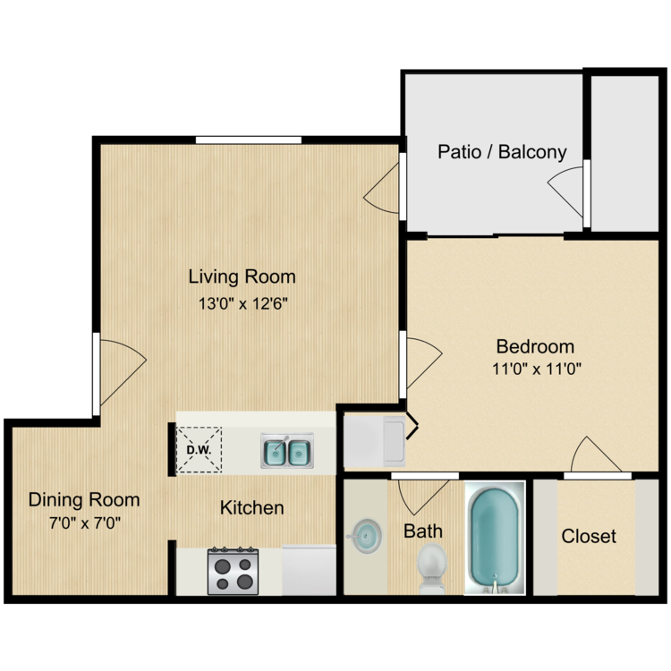 Floor plan image of Piazza