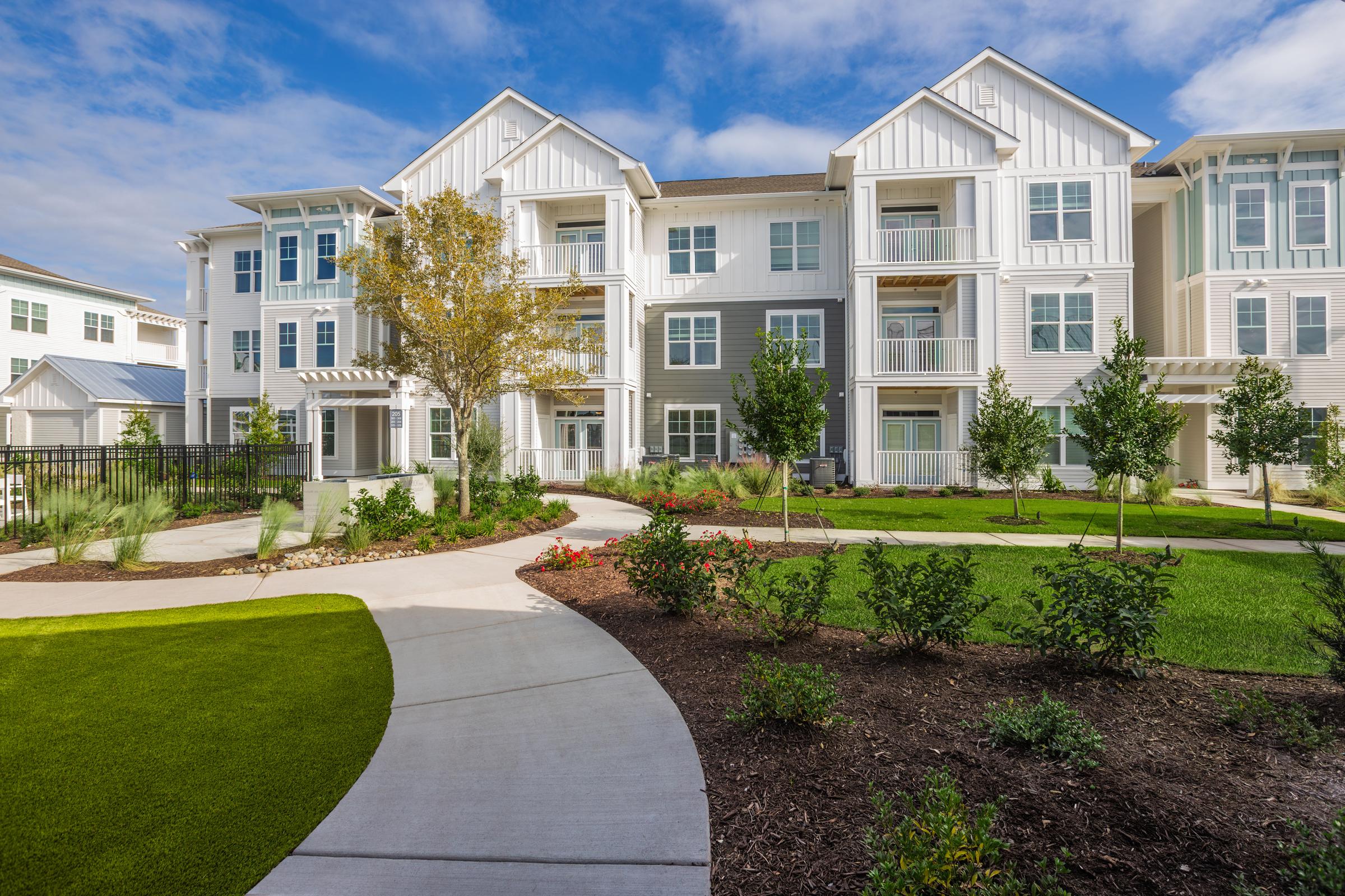 a large lawn in front of a building