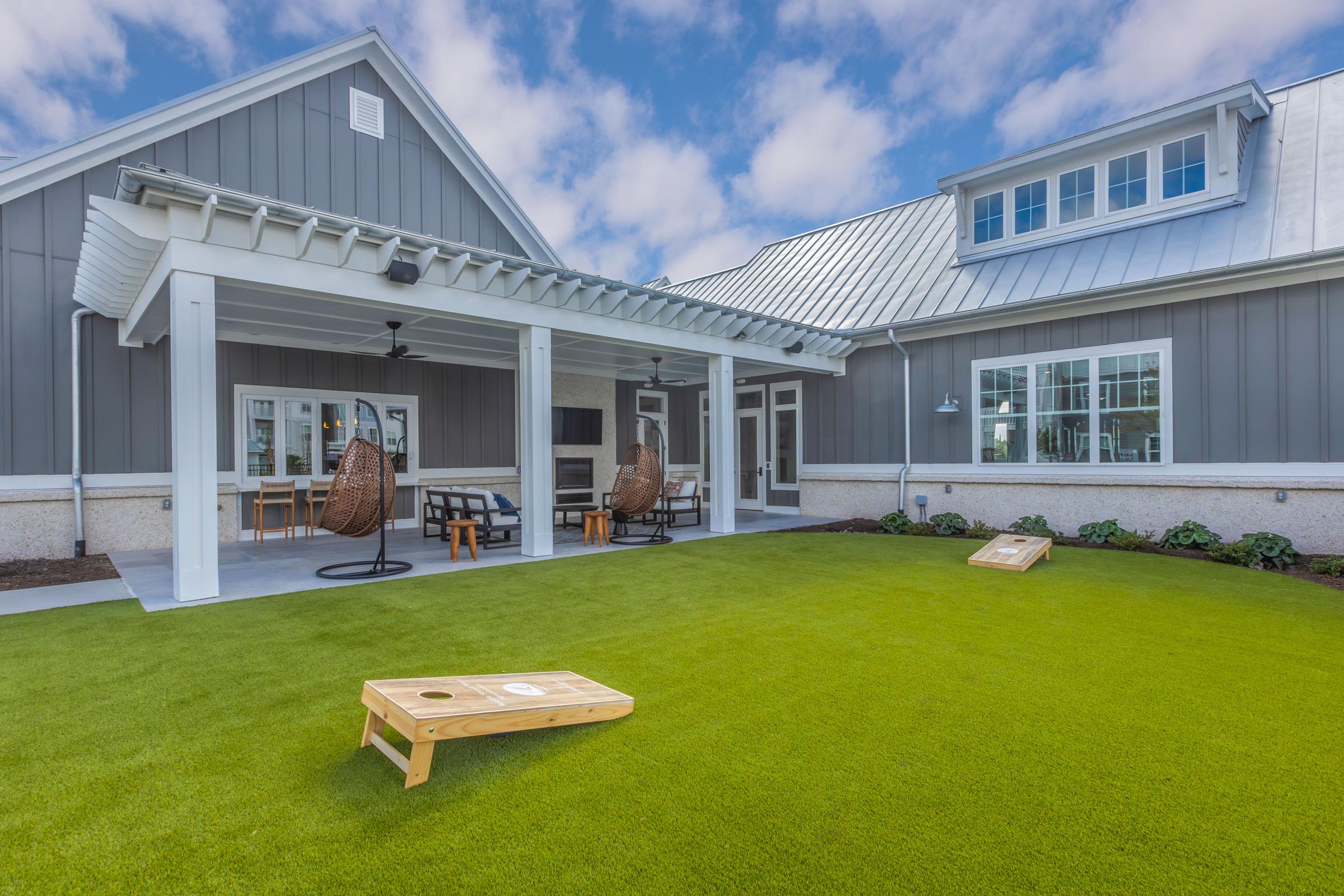 a large lawn in front of a house