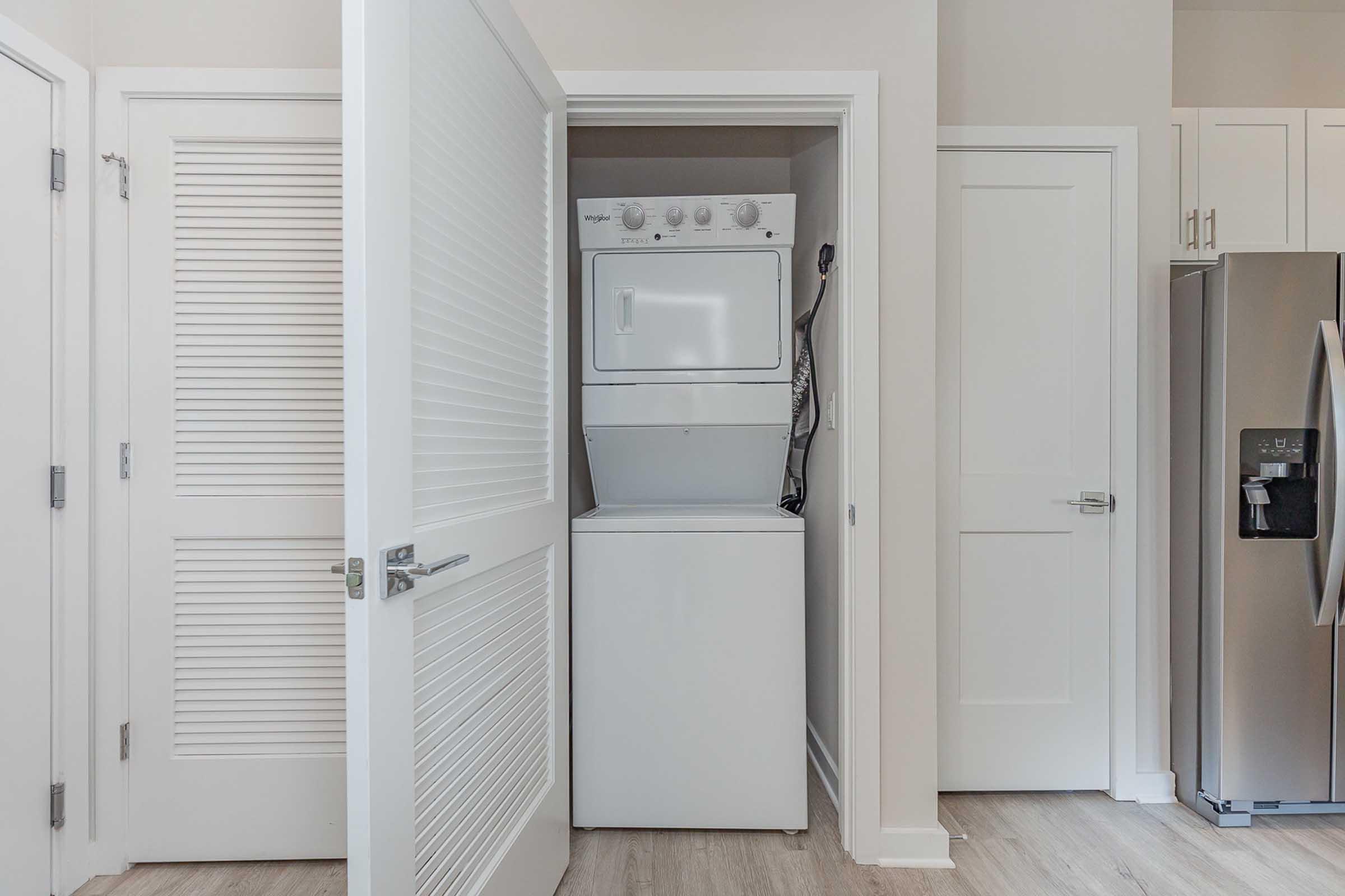 a refrigerator in a kitchen