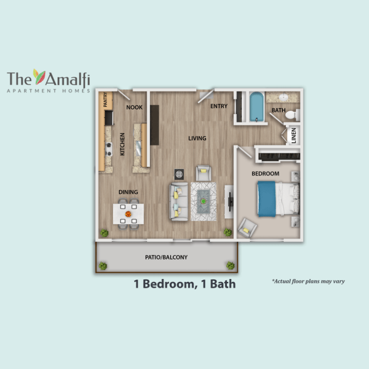 Floor plan image of 1 Bed 1 Bath