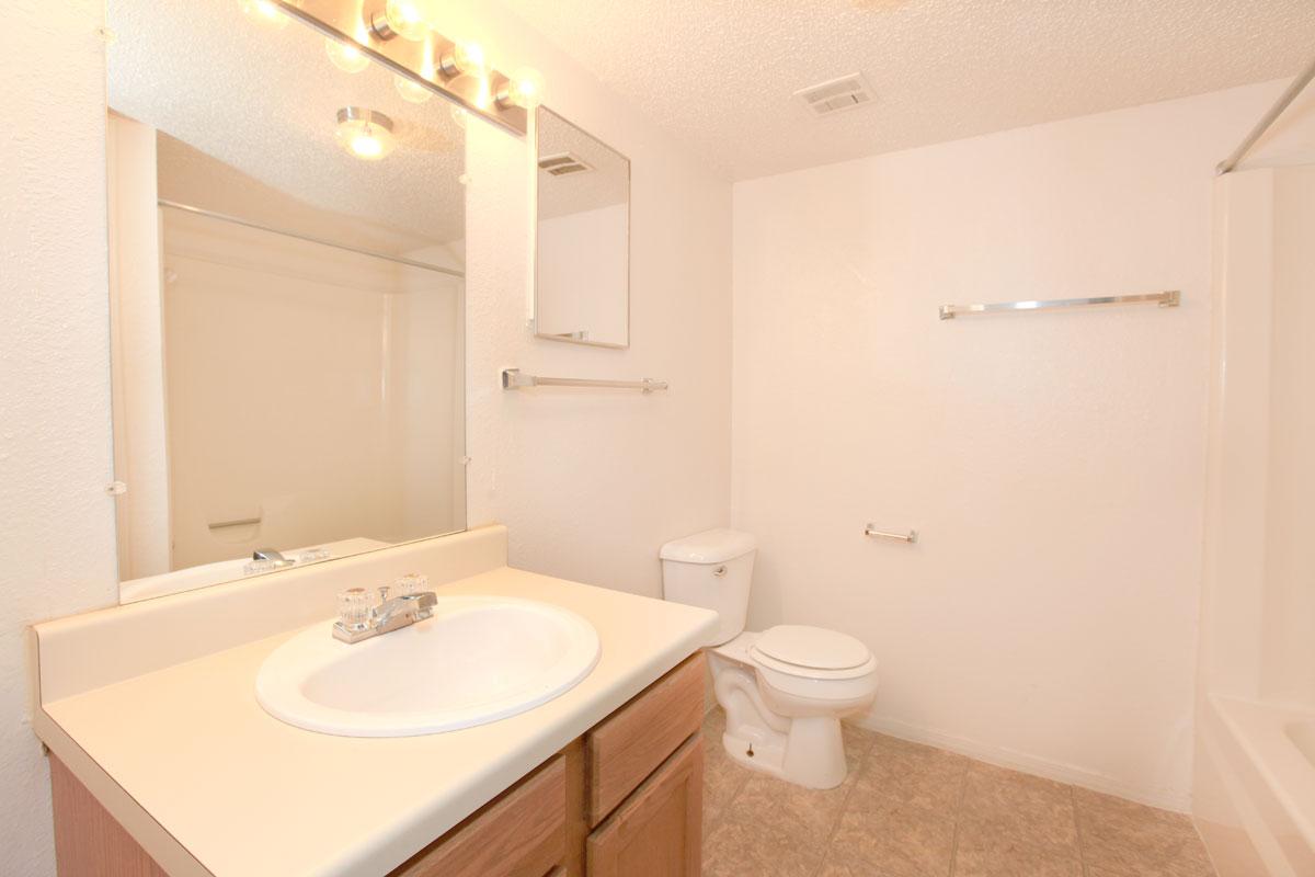 a white sink sitting under a mirror