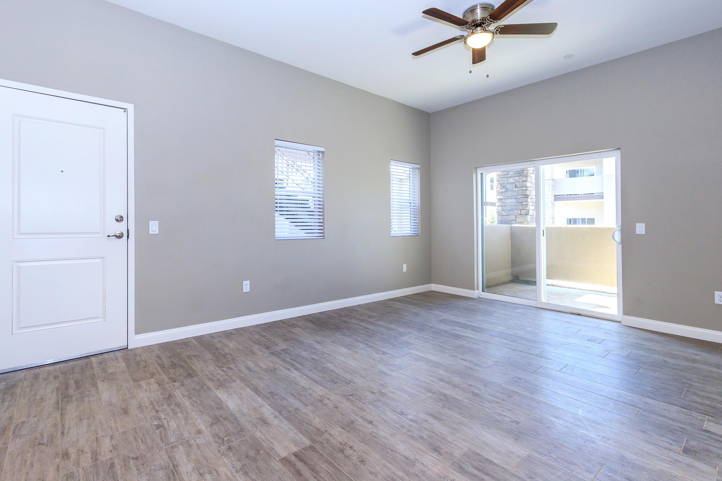 Living room with sliding glass door