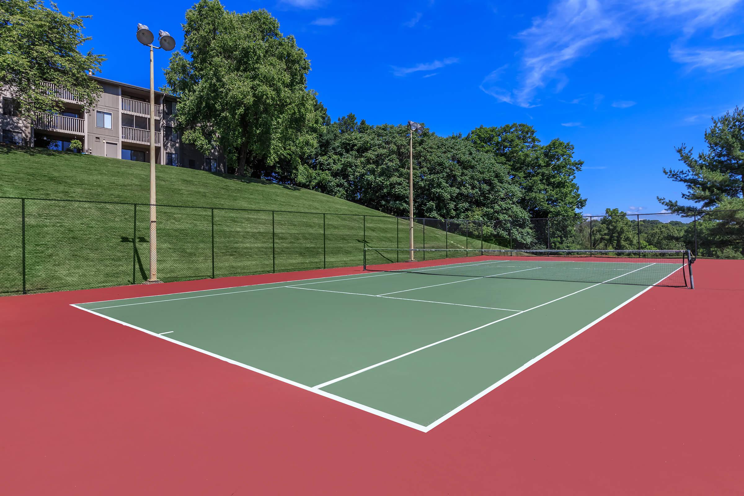 a person on a court with a racket