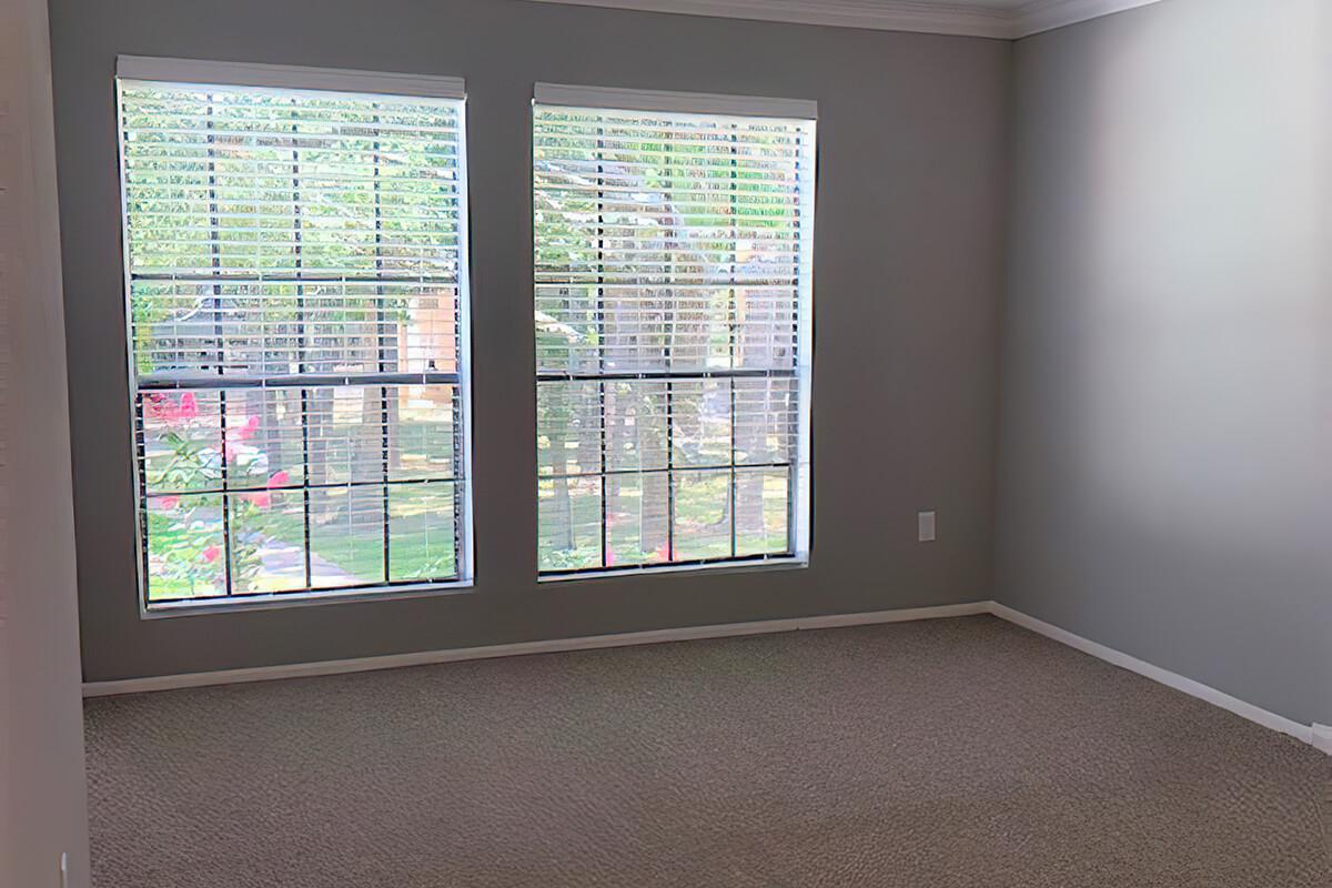 a room with a large window