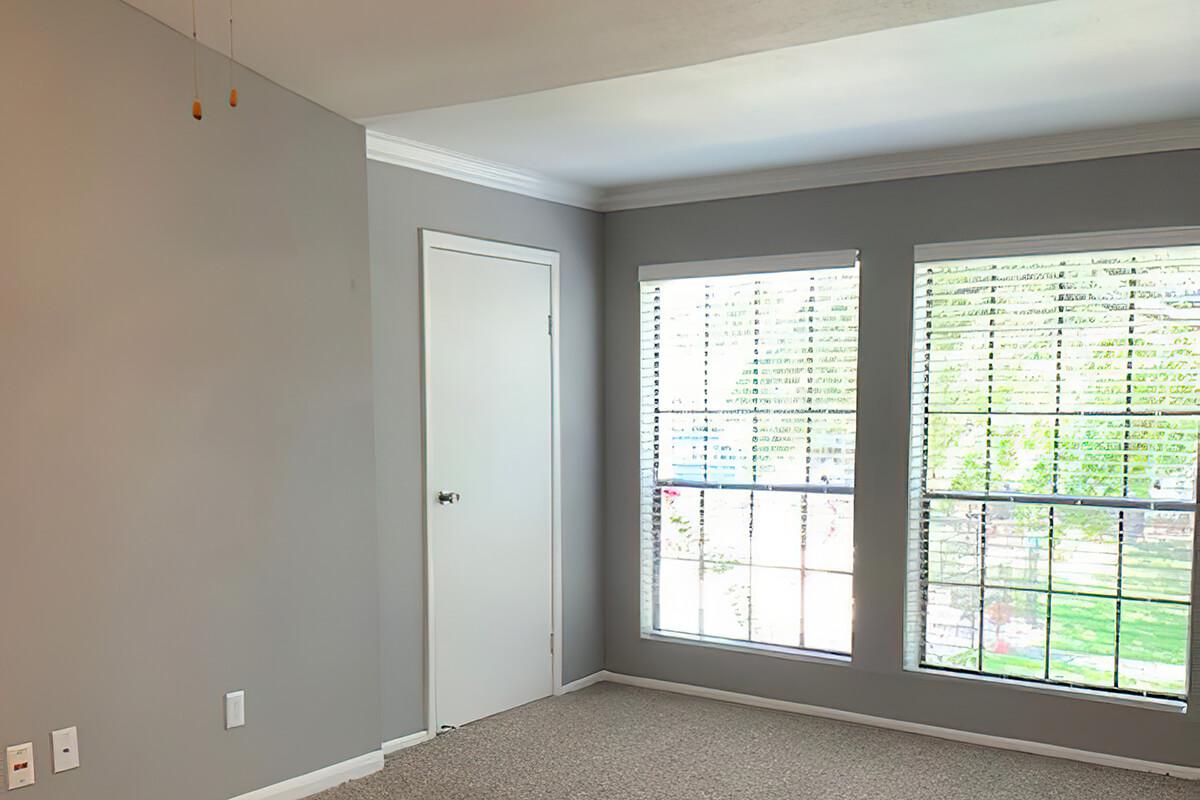 a room with a large window