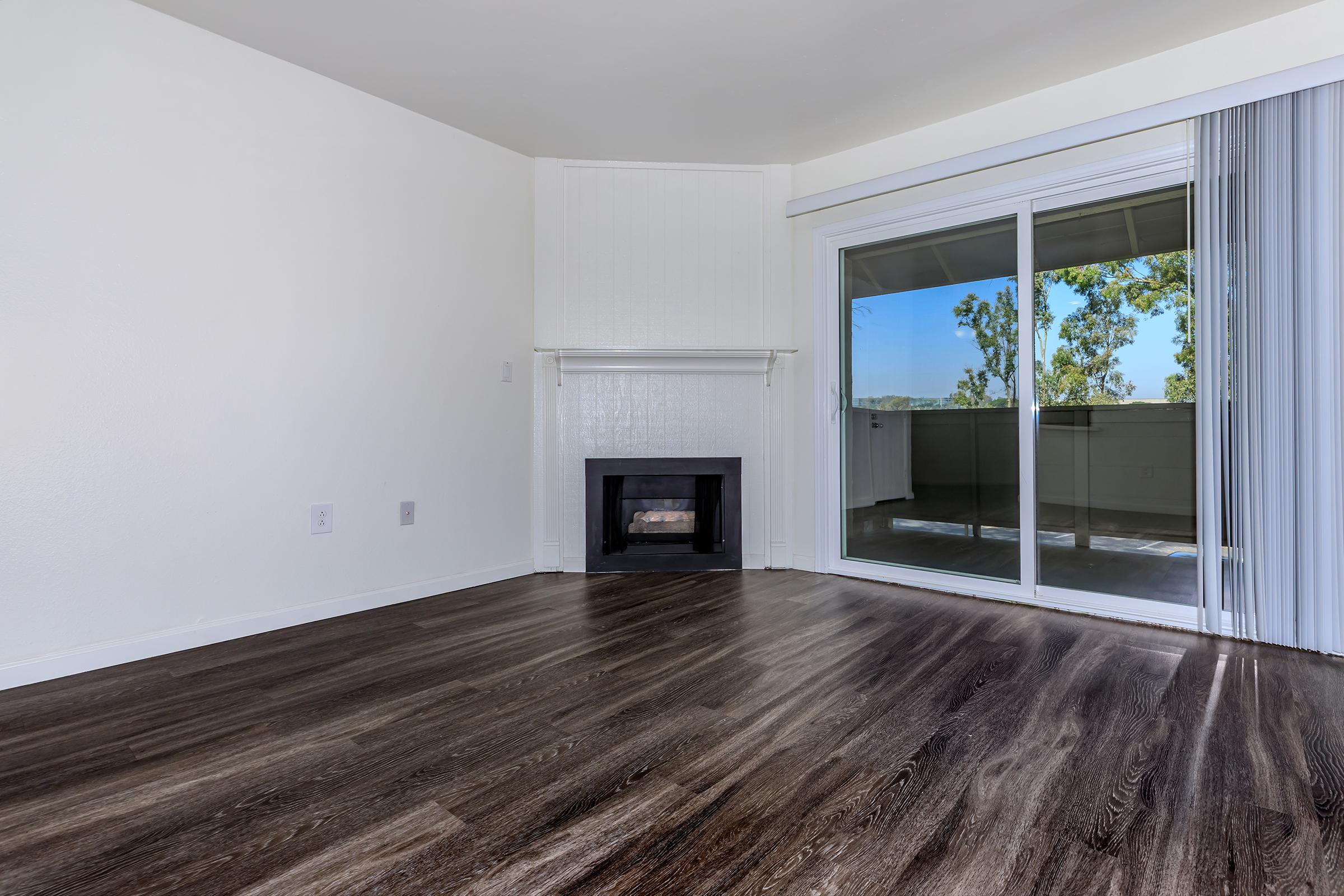 a room with a large window