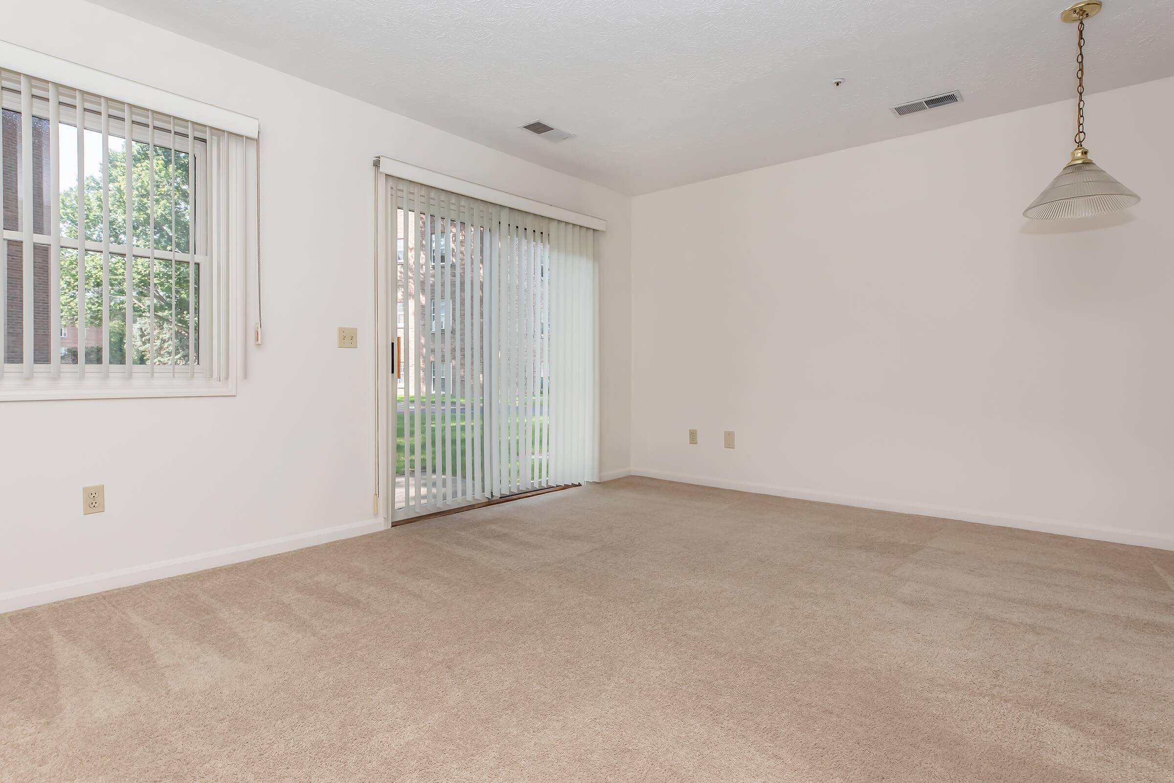 a living room with a large window