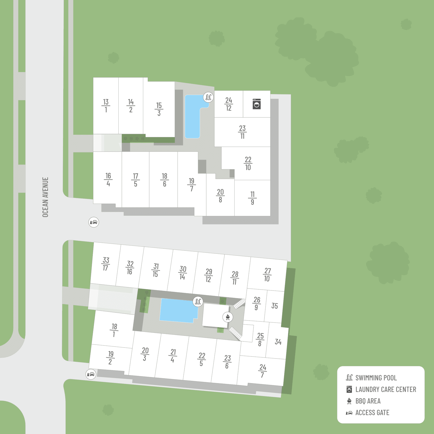 Located on Ocean Ave between W 226th Street and Jason Circle the community amenities feature two pools, and a BBQ picnic area