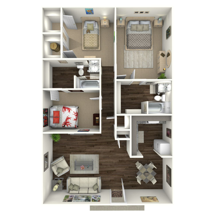Floor plan image of 3 Bed 2 Bath
