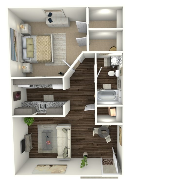 Floor plan image of 1 Bed 1 Bath