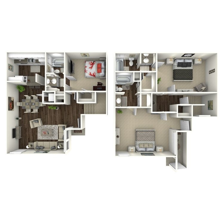Floor plan image of C3 3 Bed 2 Bath