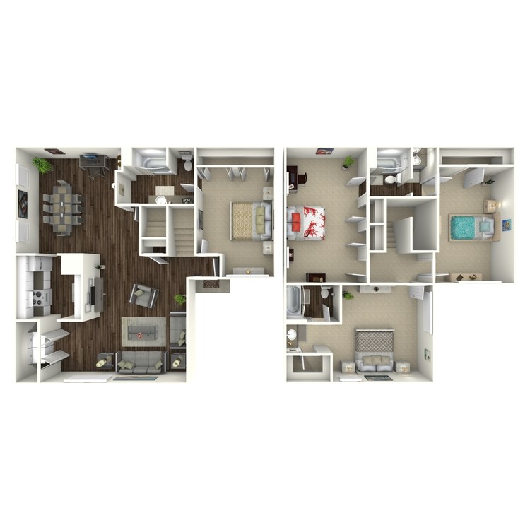 Floor plan image of D3 4 Bed 3 Bath
