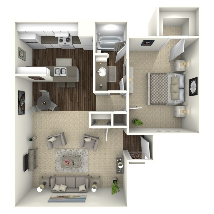 Floor plan image of A1 1 Bed 1 Bath