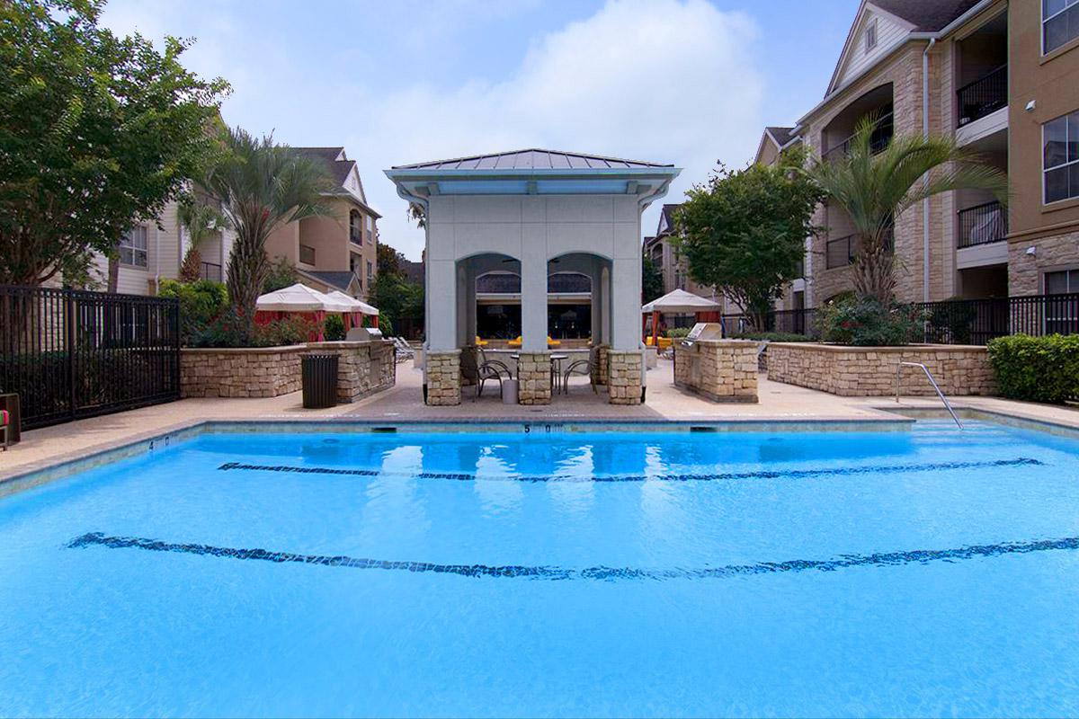 a small house in a pool