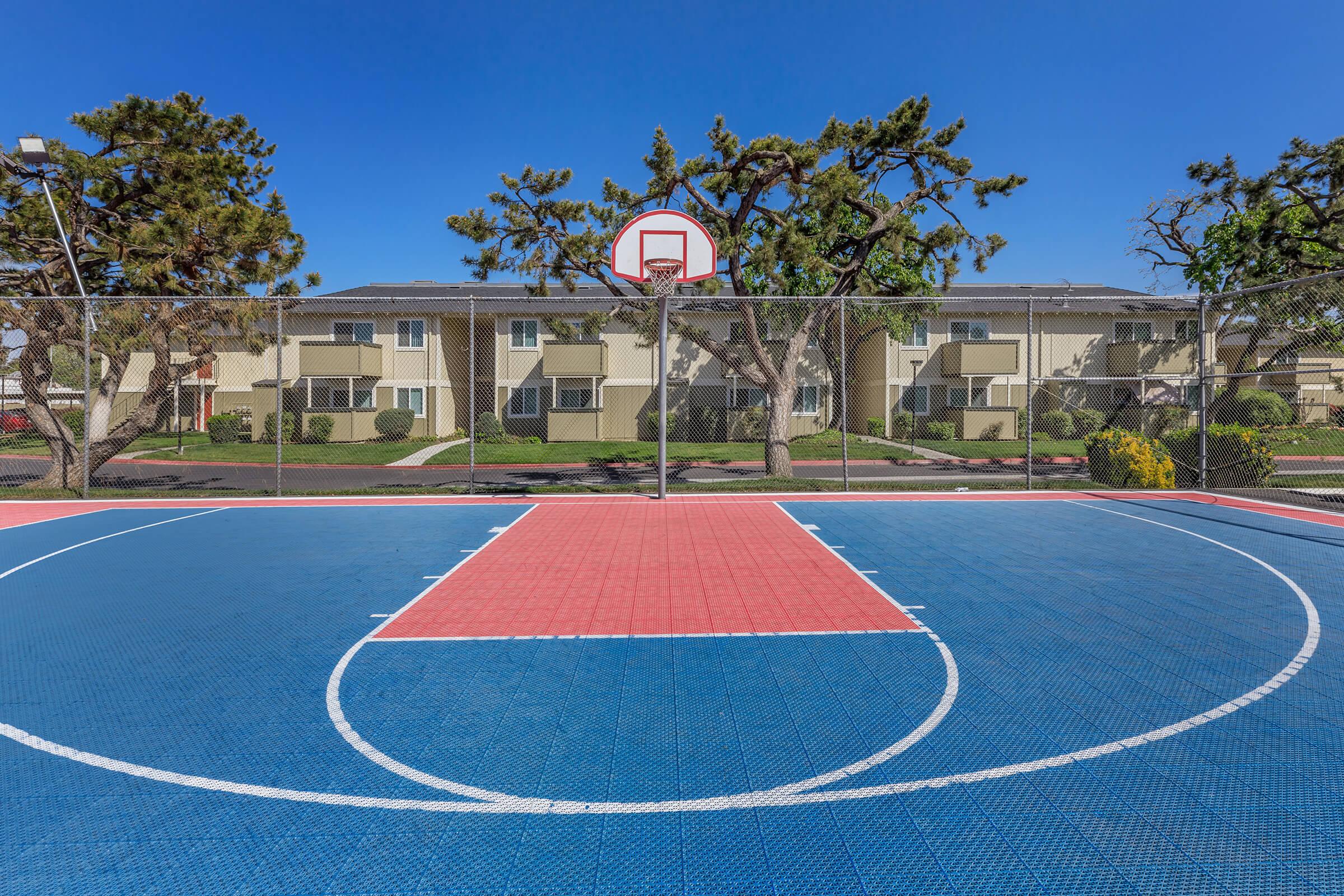 a close up of a basketball court