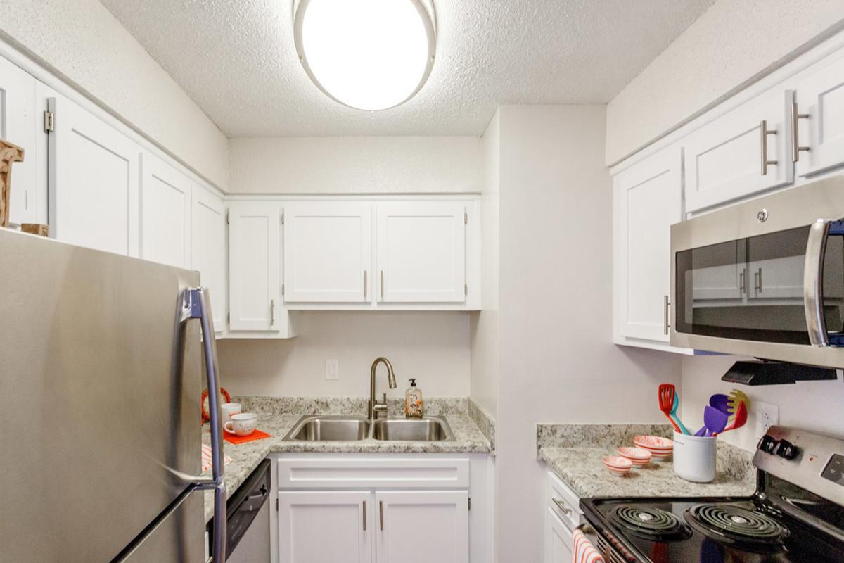 Fully-equipped kitchen in two bedroom apartment