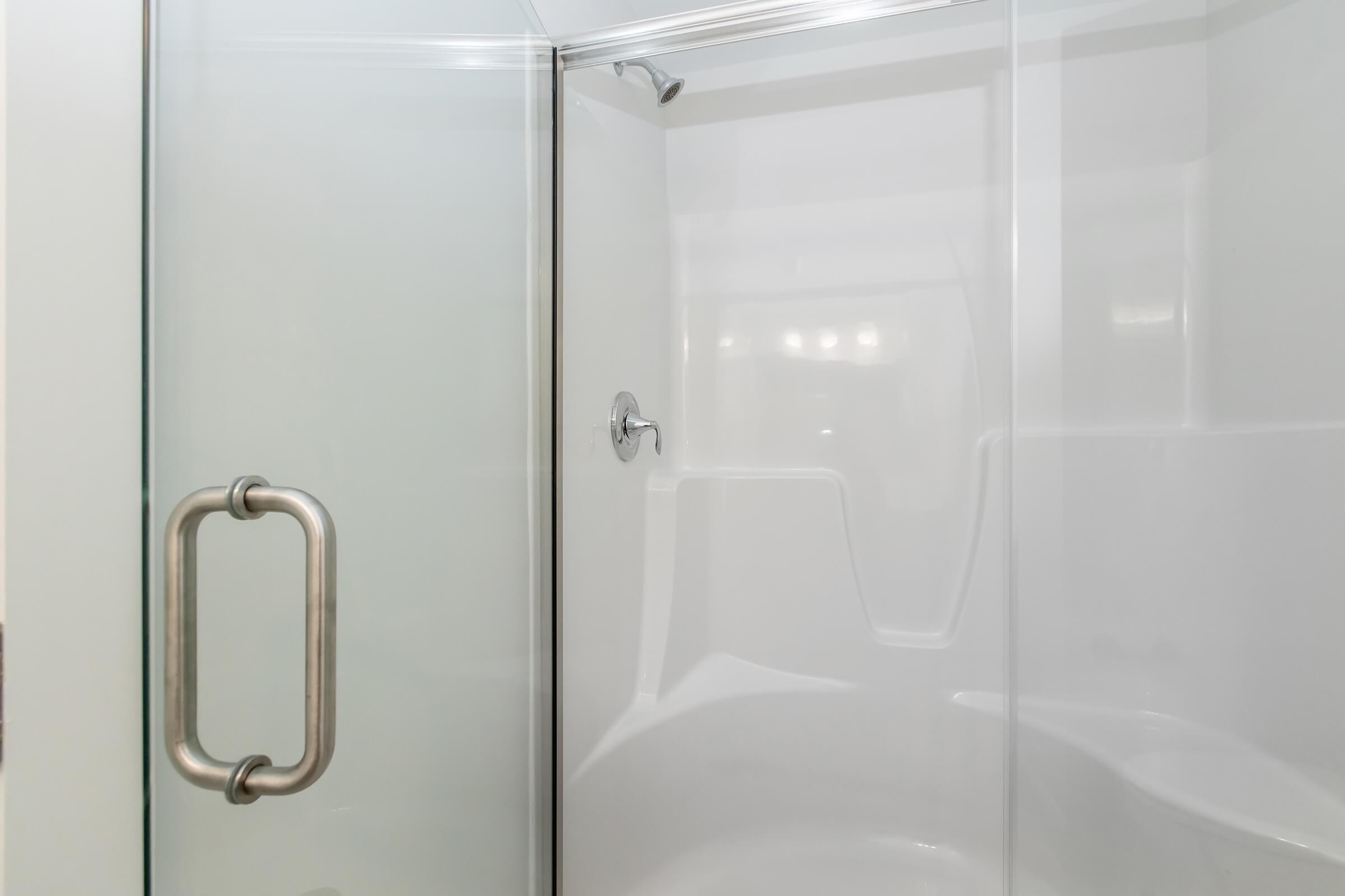 a glass shower door