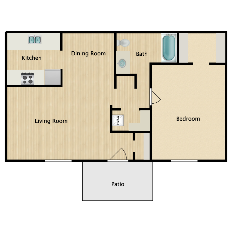 Floor plan image of One Bedroom