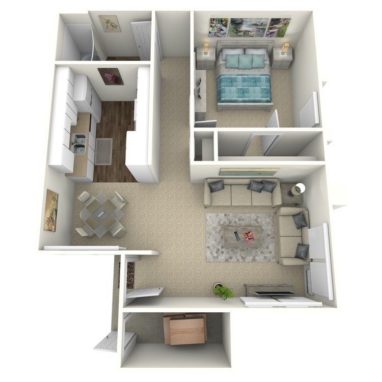 Floor plan image of 1 Bed 1 Bath