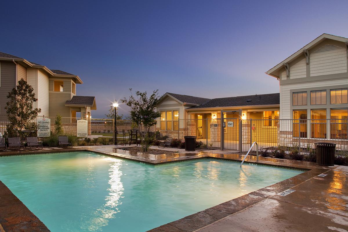 a small house in a pool of water