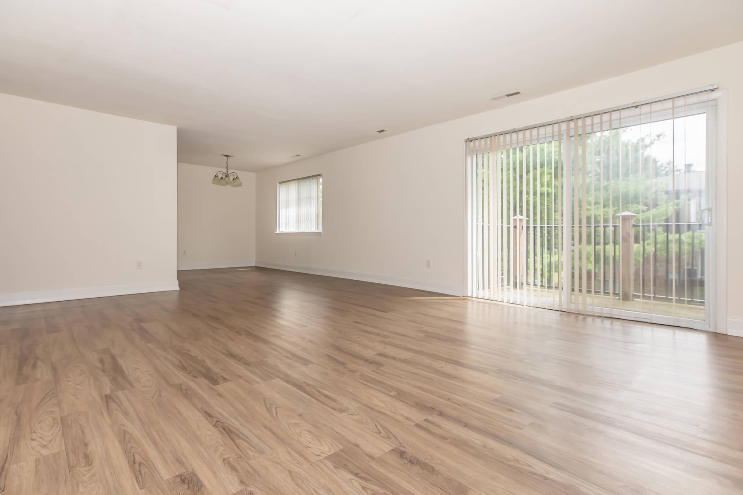 a room with a wood floor