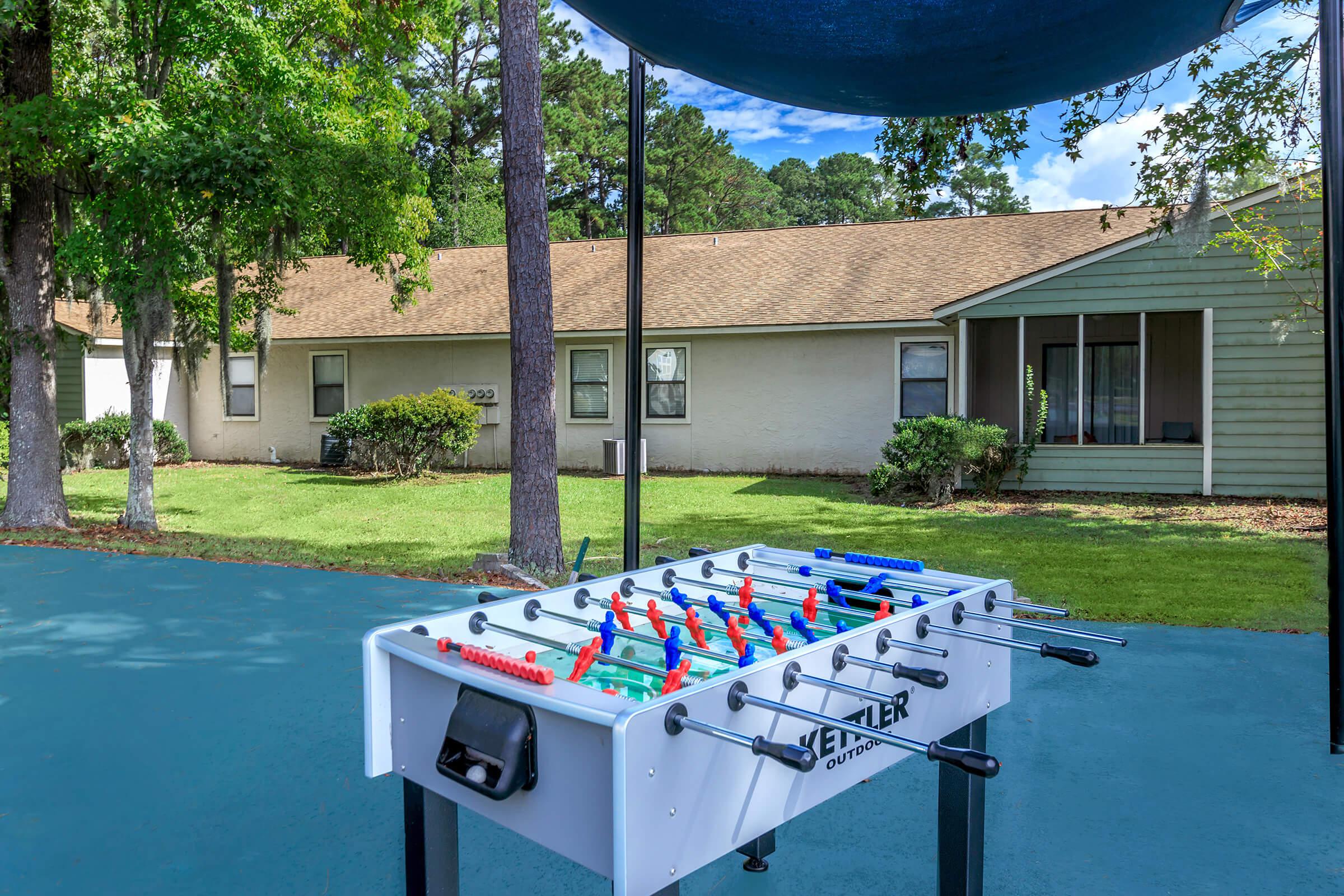 a house with a pool table