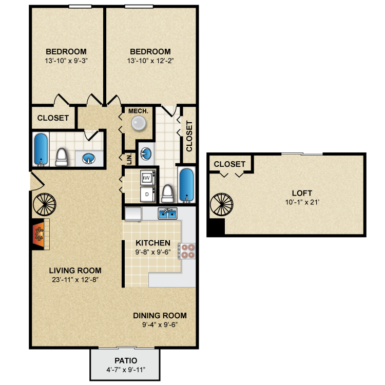 Floor plan image of Hampton with Loft