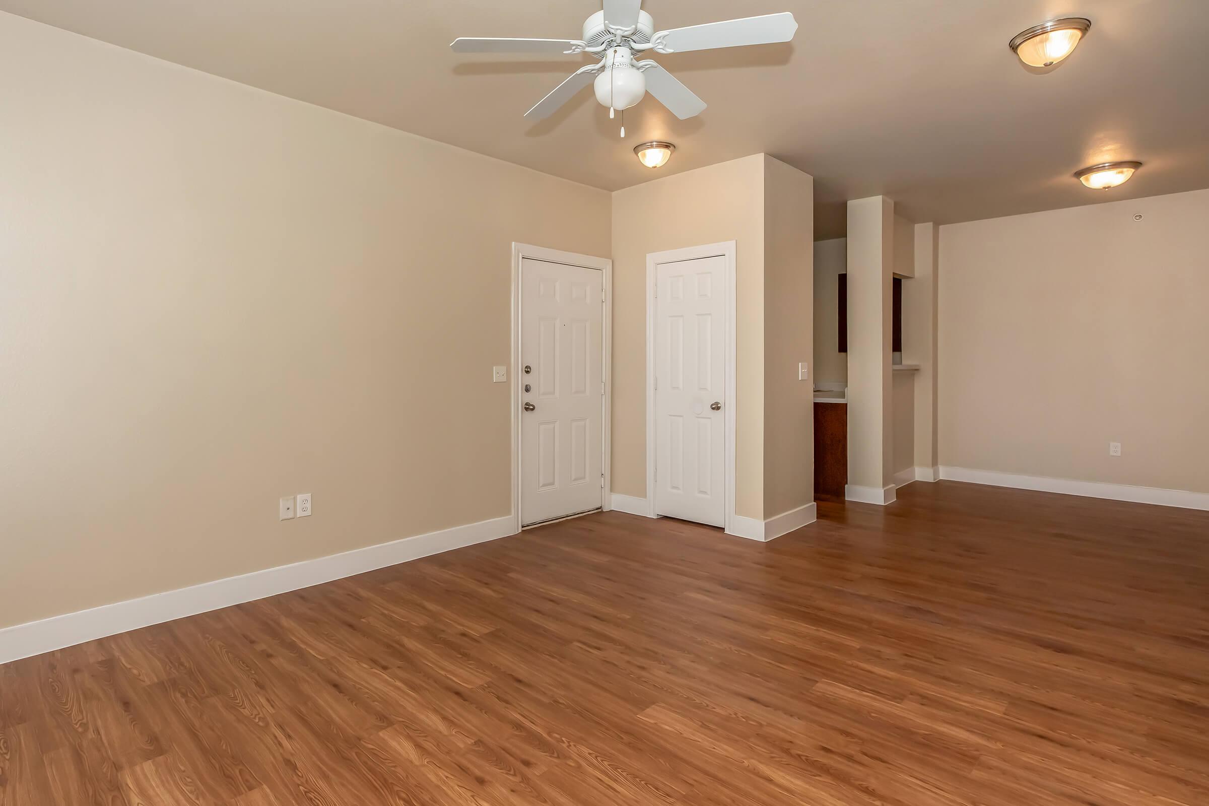 a room with a wood floor