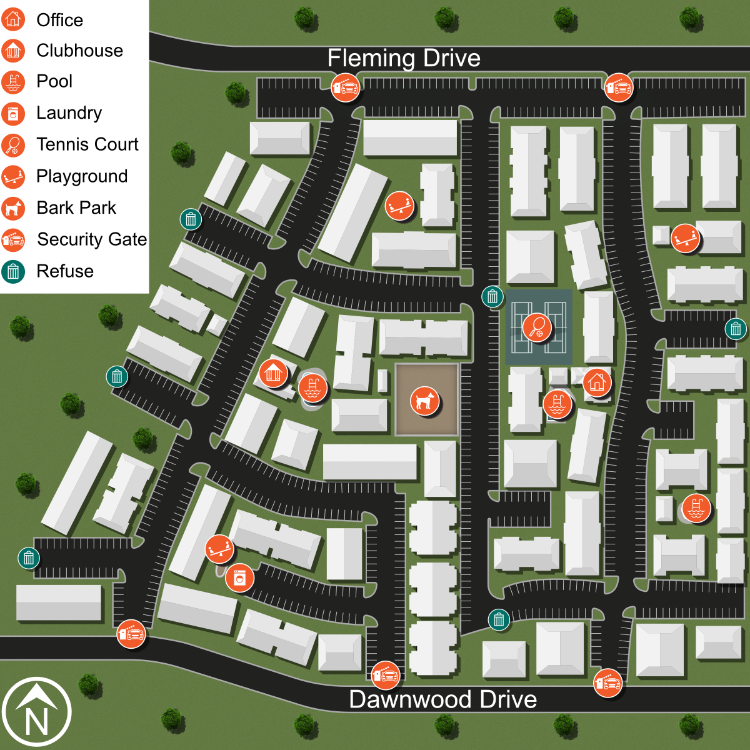 If you have a question regarding the relative location of an apartment home, please give us a call.