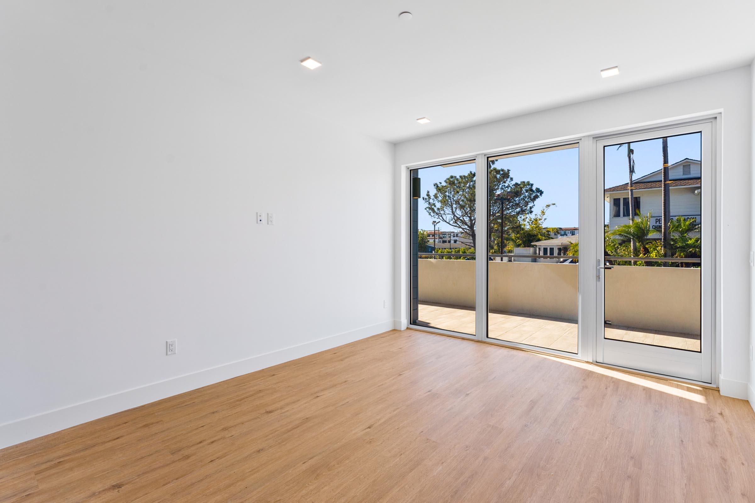 a room with a wood floor