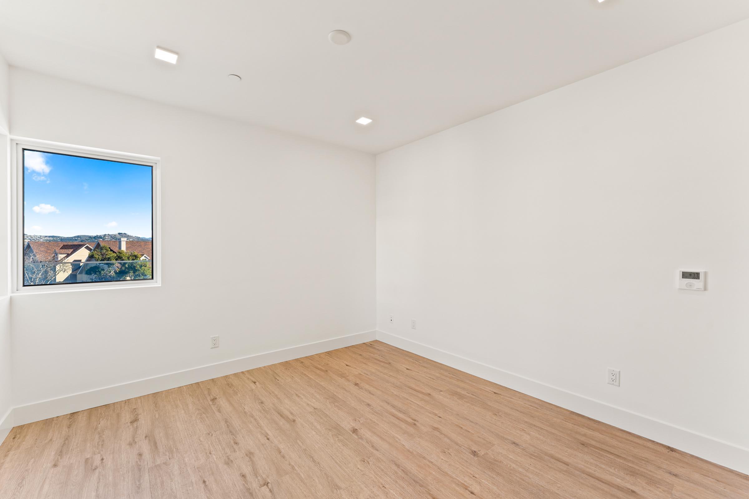 a room with a wood floor