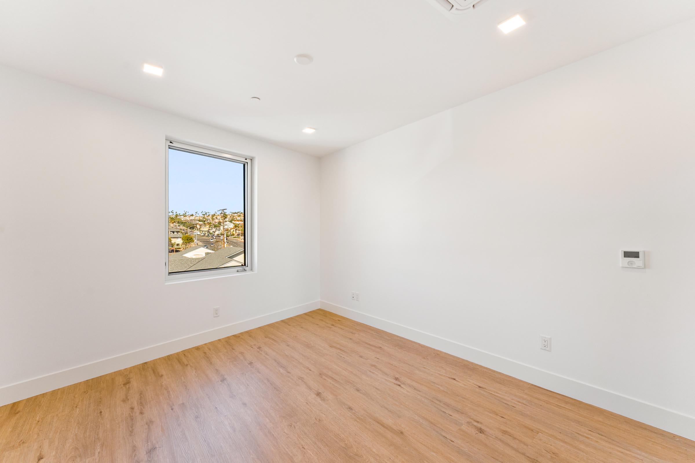 a room with a wood floor