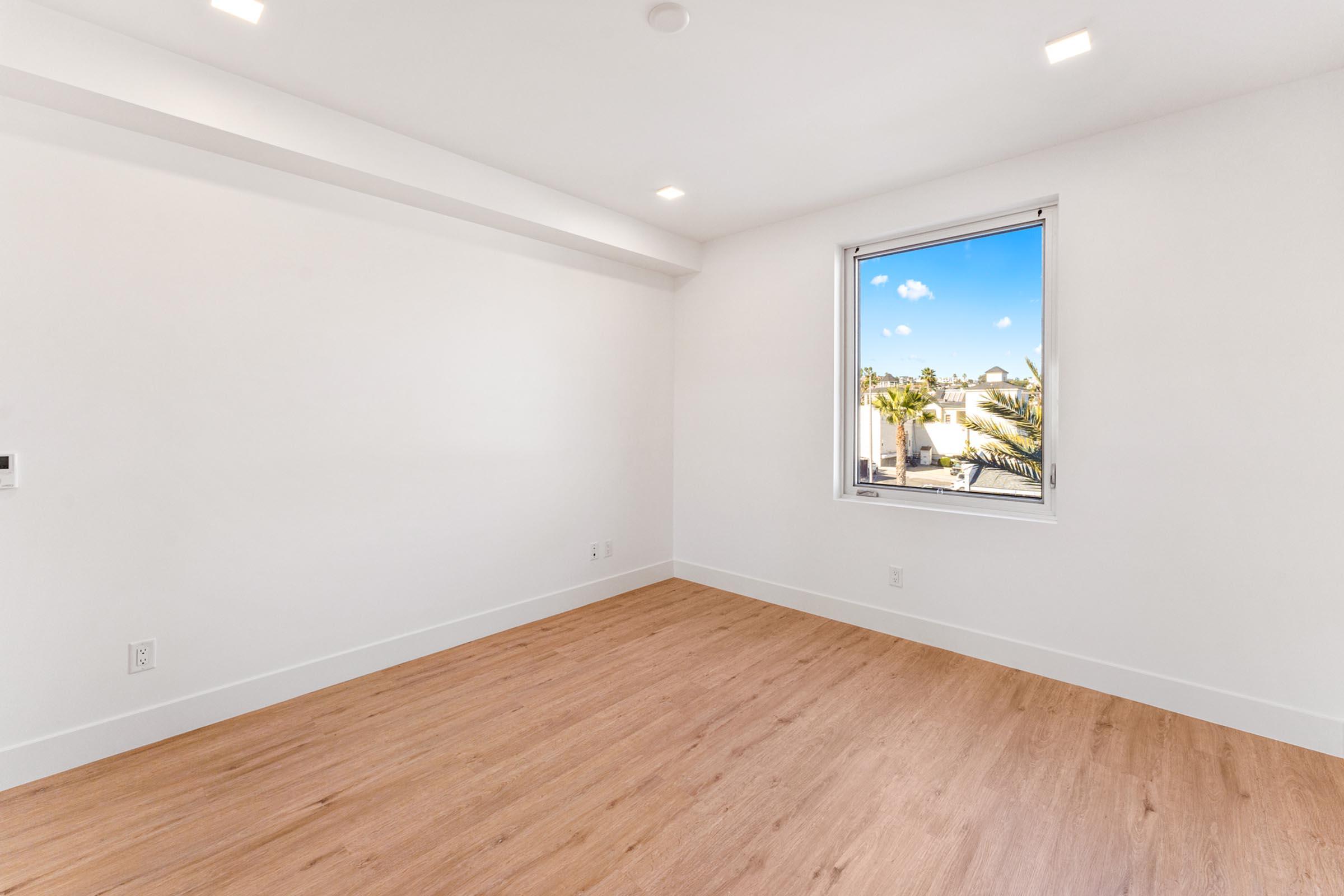 a room with a wood floor