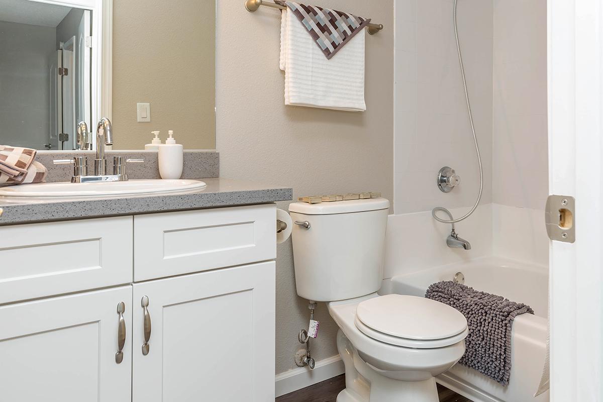 a white sink sitting under a mirror