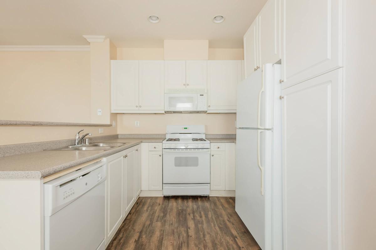 a kitchen with a stove and a refrigerator