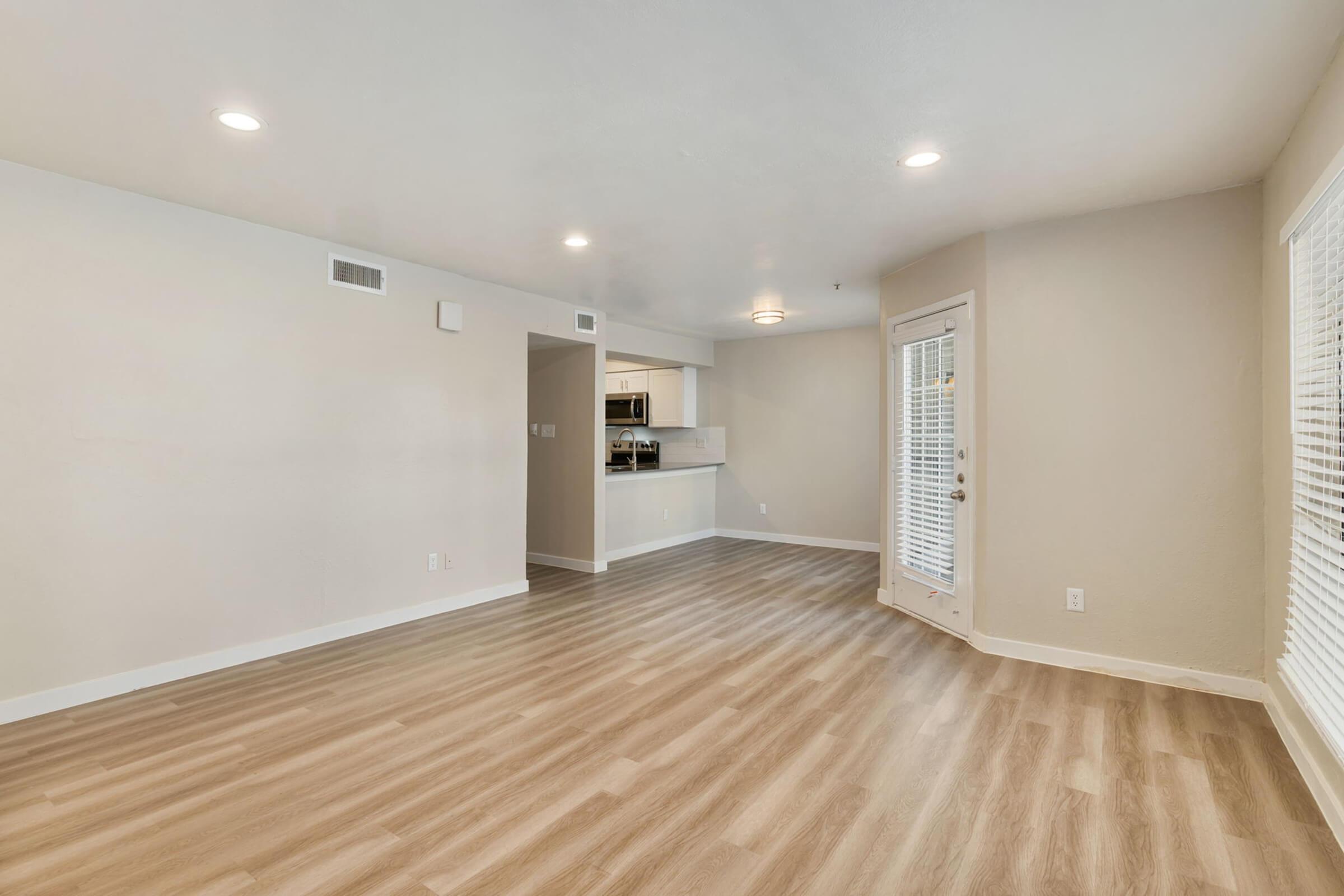 a room with a wood floor
