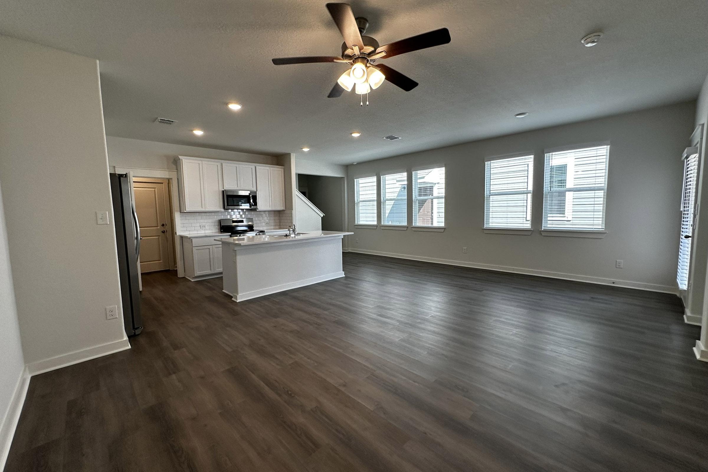 a room with a wood floor