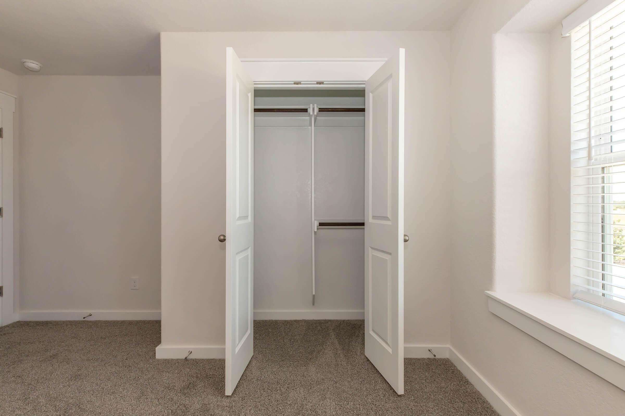 a double door in a room