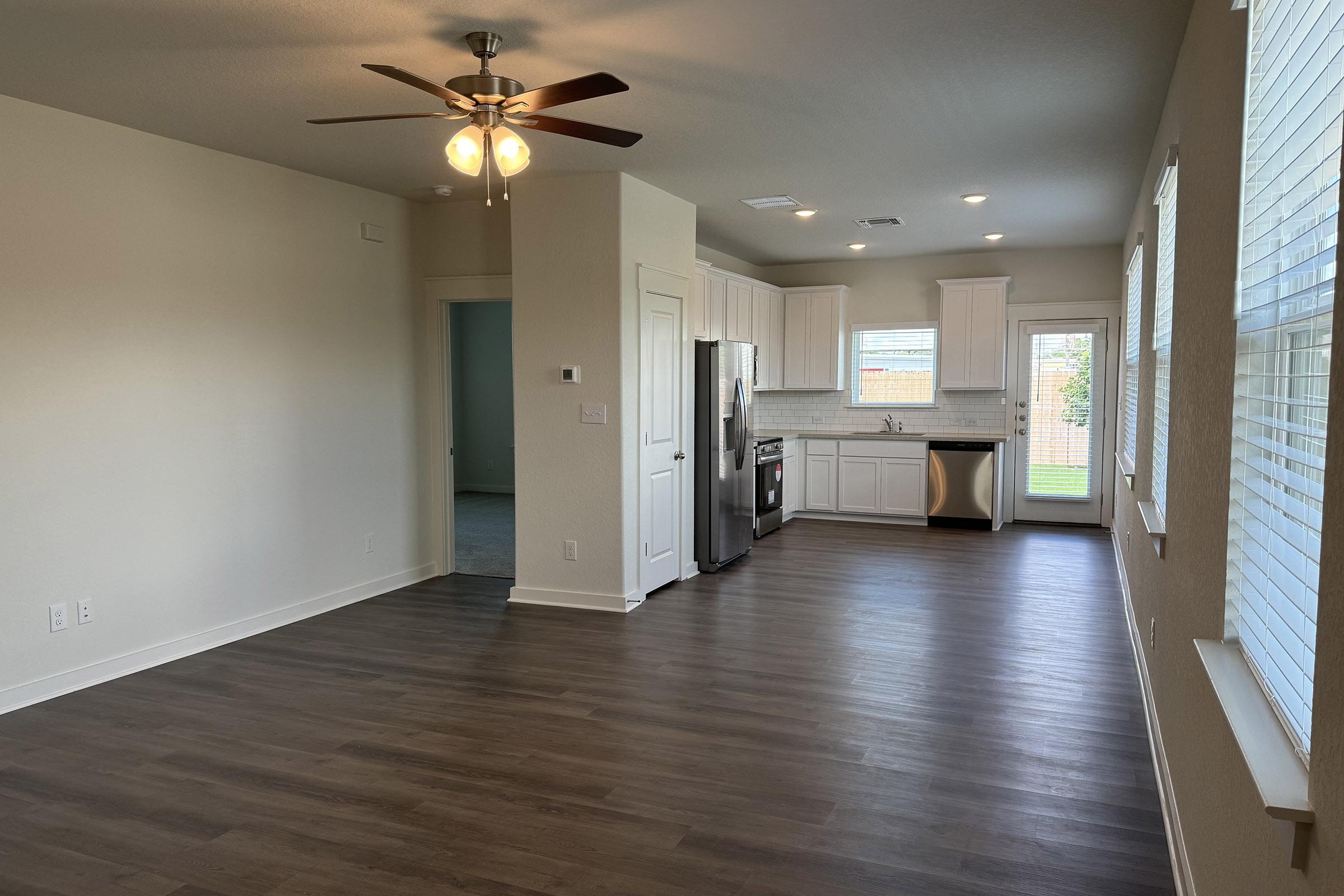 a room with a wooden floor