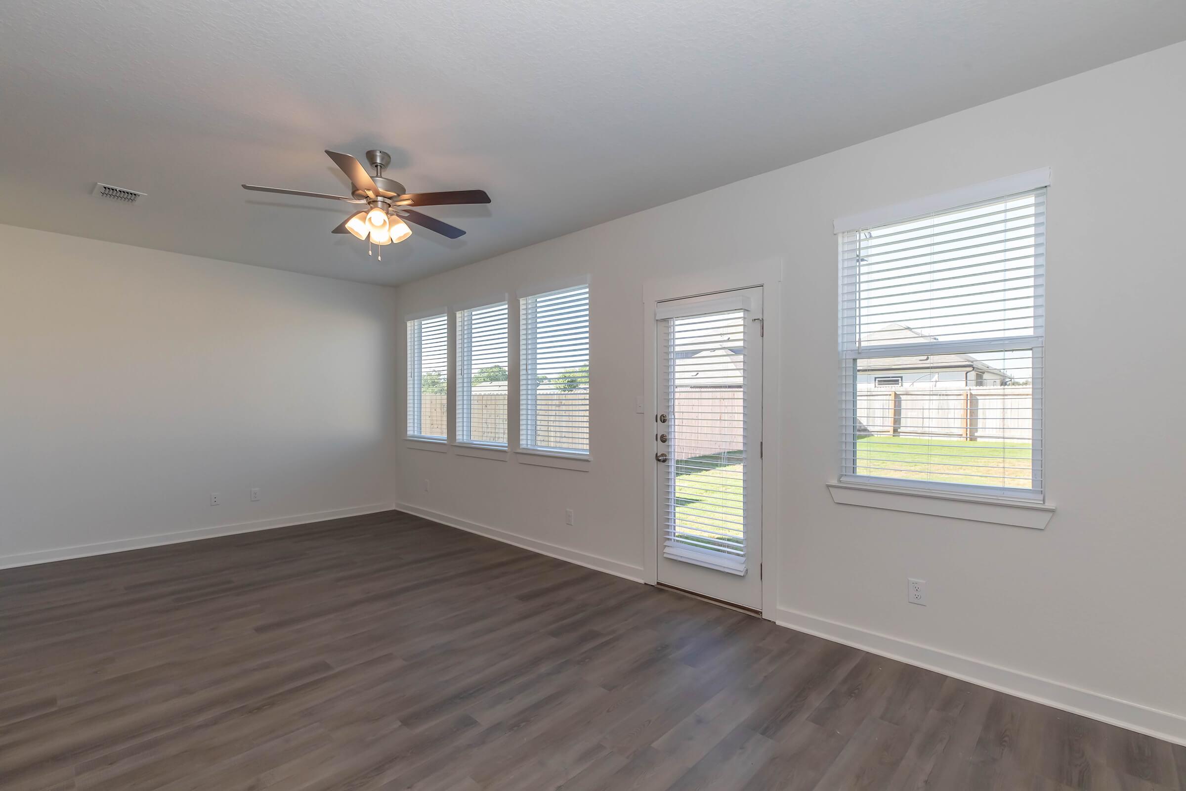 a room with a large window