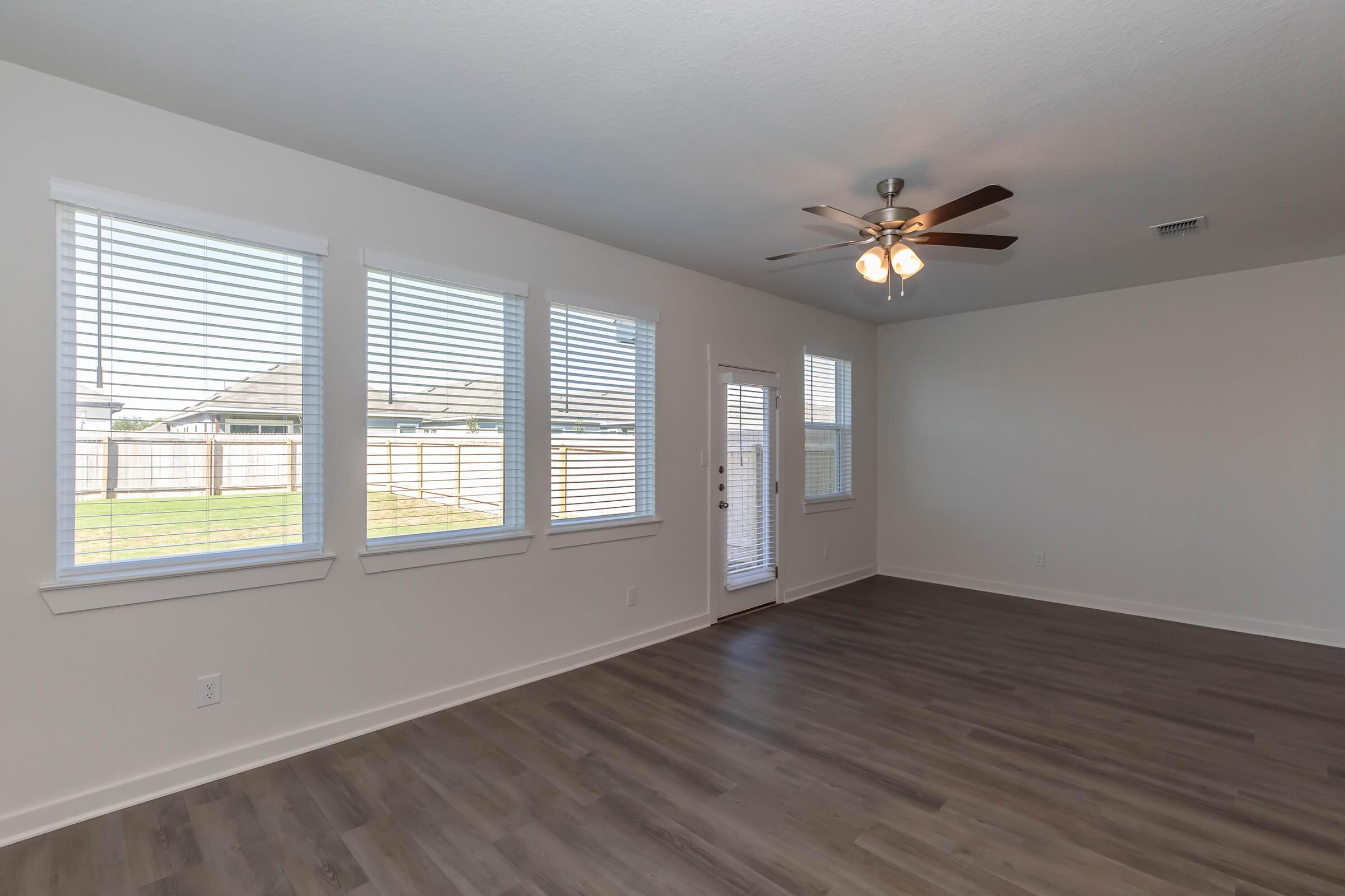 a living room with a large window