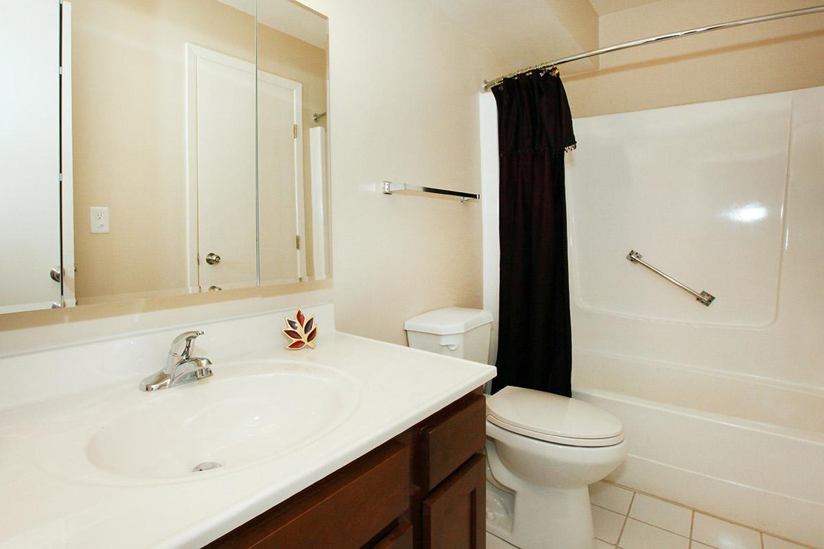 a white sink sitting under a mirror